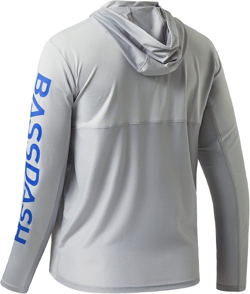 BASSDASH Men's UV Sun Protection Fishing Hoodie - UPF 50+ Long Sleeve Performance Shirt