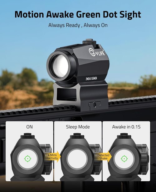 CVLIFE Green Dot Sight - 2 MOA Reticle with 50,000H Runtime | 1x20mm Optics Scope, Waterproof
