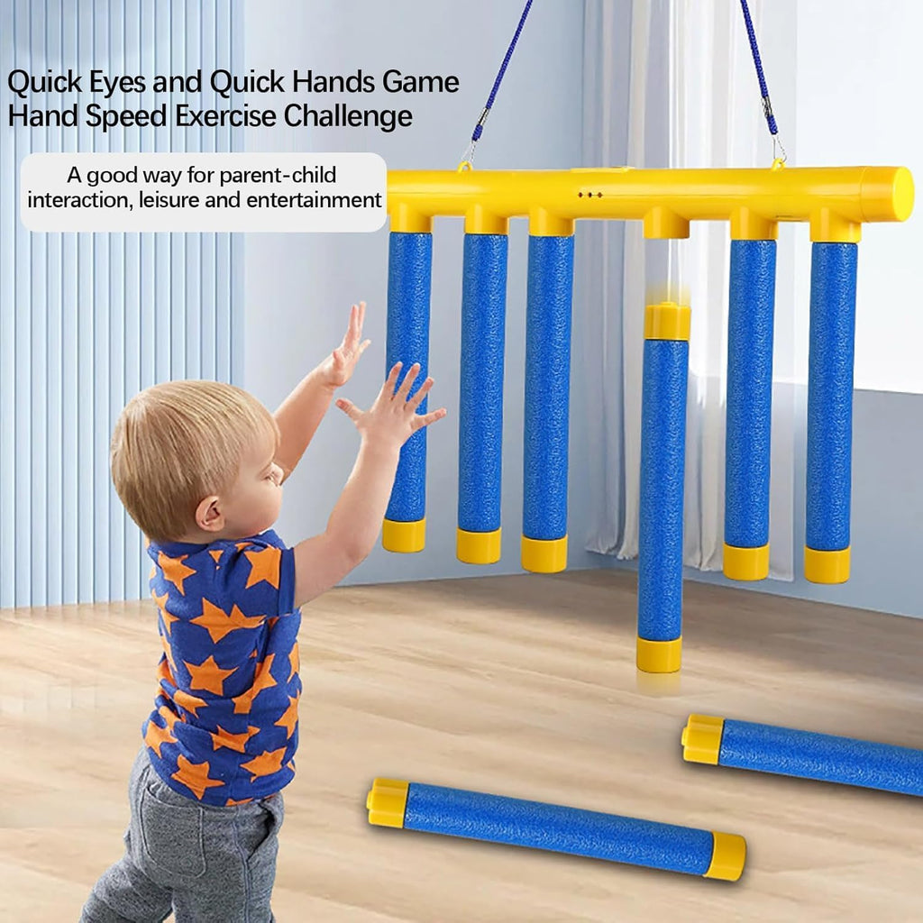 RVOGJP Reflex Drop Sticks Game - Hand-Eye Coordination Training Toy with 3 Adjustable Speed Modes | Fun for Kids & Adults