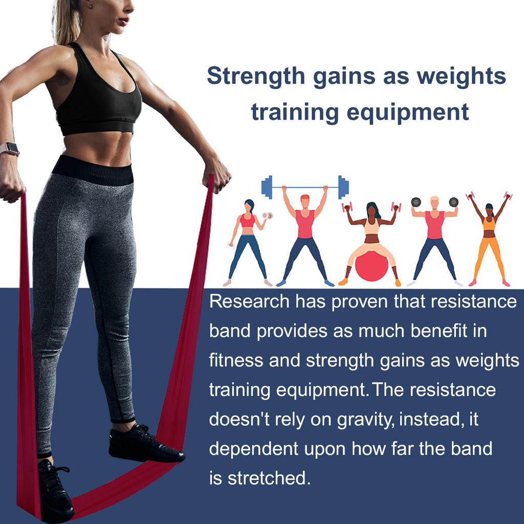 A AZURELIFE Professional Individual Exercise Resistance Bands, Single 5, 6,7 Ft or 8 Yards Elastic Bands, Non-Latex Stretch Bands for PT, Yoga, Pilates, Rehab, at-Home or The Gym Workouts