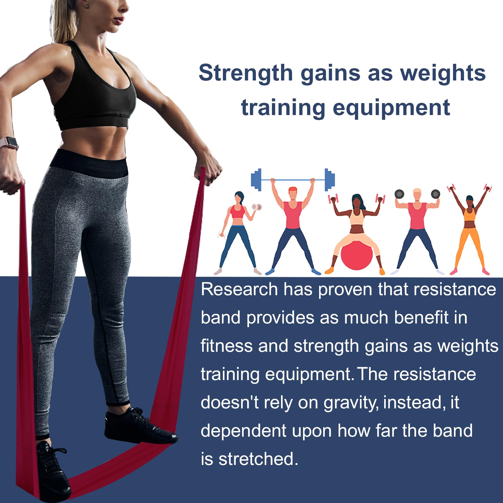 A AZURELIFE Professional Individual Exercise Resistance Bands, Single 5, 6,7 Ft or 8 Yards Elastic Bands, Non-Latex Stretch Bands for PT, Yoga, Pilates, Rehab, at-Home or The Gym Workouts