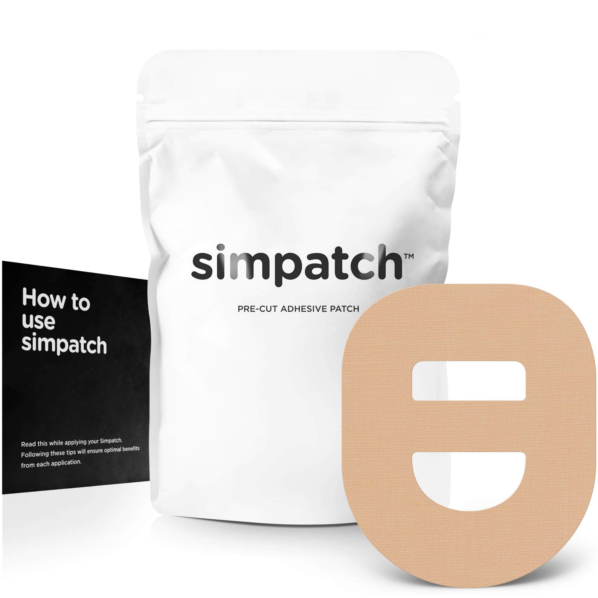 SIMPATCH Adhesive Patch for Omnipod with Strap - Pack of 25 (Tan)