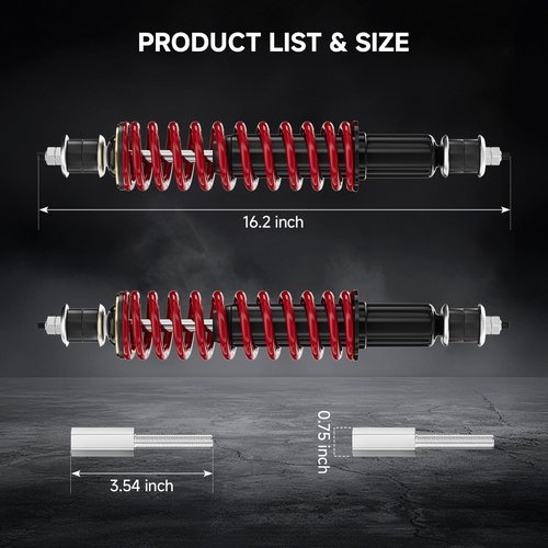 Upgraded Golf Cart Shocks for EZGO TXT, Front and Rear Heavy Duty Shock Absorbers for EZGO TXT & Medalist 1994+ Gas & Electric, Coil Spring Shocks, Replaces OEM 76418-G01, 70248-G01, 76419-G01, 2 Pcs