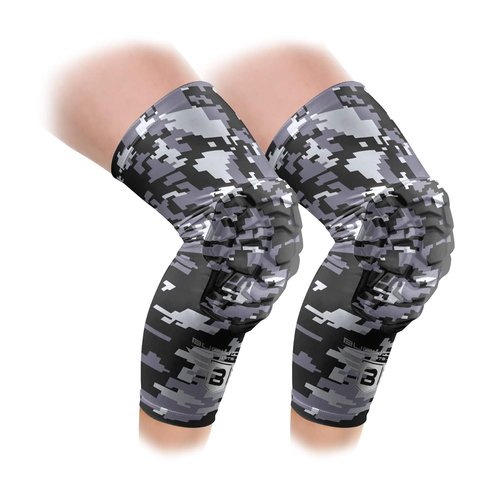 Bucwild Sports Pro Compression Knee Sleeves - Padded Support for Youth & Adult Athletes | 1 Pair