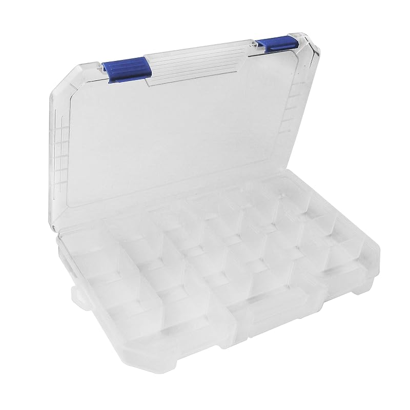 Large Plastic Tackle Box Storage Organizer with Adjustable Dividers – 4 Pack