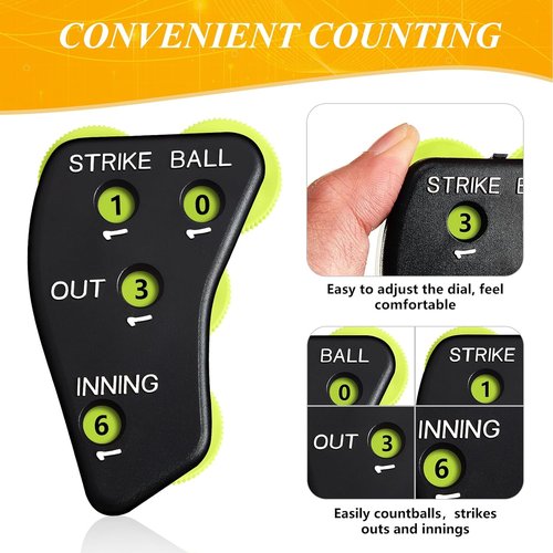 Deekin 4 Wheel Baseball Umpire Clicker - Black Scorekeeper Indicator for Outs & Innings Tracking