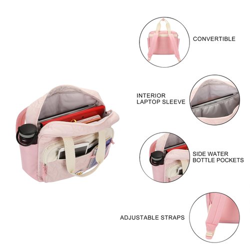 Bioworld Super Mario Bros Pink Mini Backpack with Character Icons and Adjustable Straps