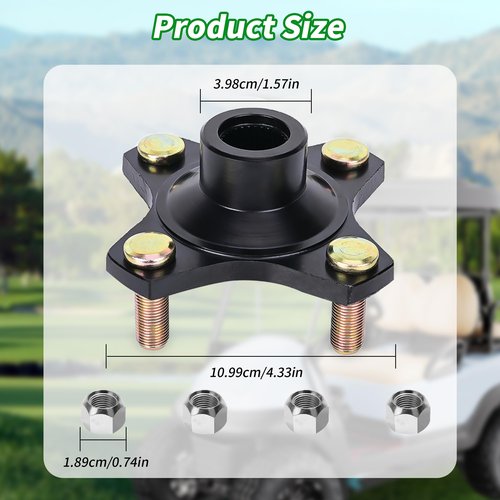 10L0L Golf Cart Rear Wheel Hub Assembly Compatible with Club Car Precedent, Carryall, EX40 Engine 2015-2019 Golf Cart Models, OEM# 103995001, 1039950-01