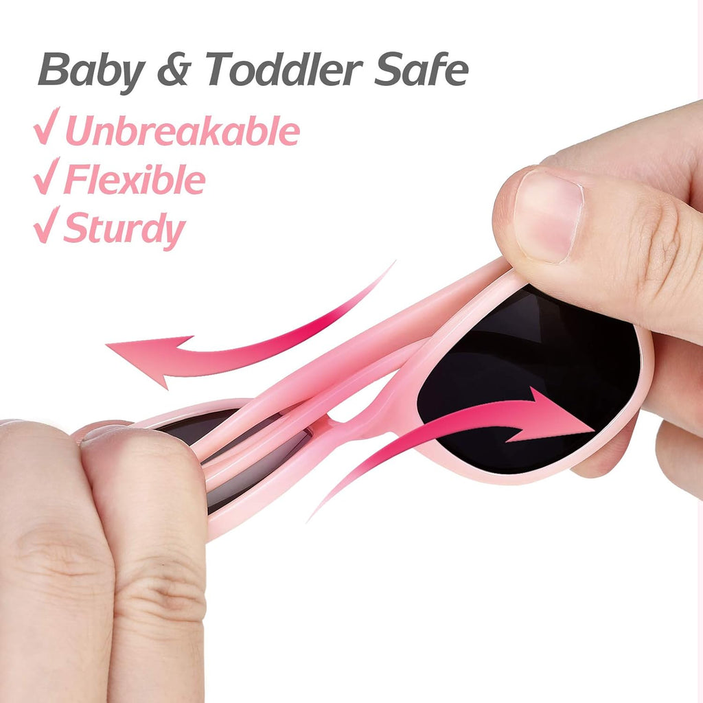 Skiennix Baby Sunglasses - 100% UV Protection for Infants & Toddlers | Ages 0-2 - Includes Case & Pouch