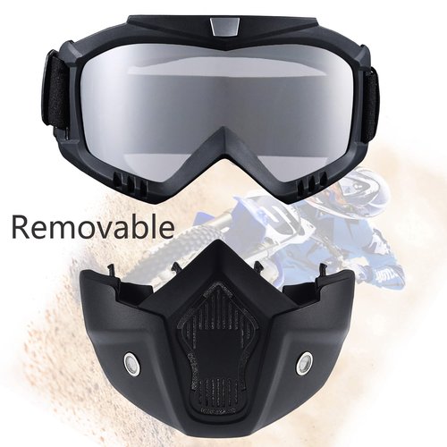 2 Pack Airsoft Full Face Mask with Detachable Goggles, Paintball Tactical Mask, Anti Fog, Motorcycle Riding Protection