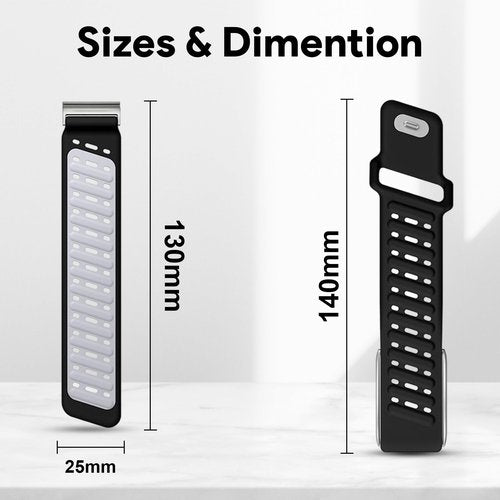 DADO Modified Silicone Sport Replacement Band Compatible with WHOOP 5.0, One, Peak, and Life Fitness Tracker – Breathable, Durable & Comfortable | Not for Whoop Gen 4 (Black Grey, Life/MG)