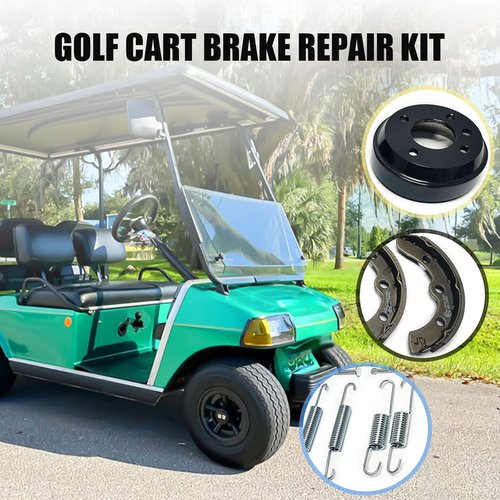 Golf Cart Brake Drums Kit with Brake Shoes & Springs Fit for 1981-1994 Club Car DS Villager, 18 PCS Rear Brake Repair Kit for Driver Side & Passenger Side Replaces 1011137 101146302