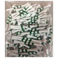 3 1/4" Wooden Golf Tees with Height Indication Stripes - Pack of 100 (White w/Green Stripes)