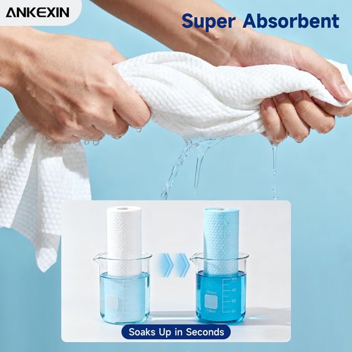 ANKEXIN Disposable Bath Towels 6 Pack, 55" x 27.5" Thick Large Travel Towels Sets, Individually Wrapped, Portable Towels for Travel, Spa, Camping, Hotel Use