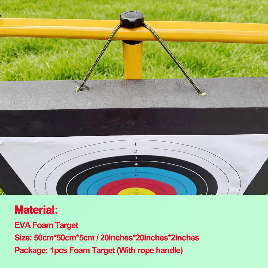 - QI HUO JU - 20'' Archery Foam Target Durable Bow and Arrows Targets for Backyard, High-Density EVA Foam Practice Shooting Targets for Adult & Youth, Include 5 Target Papers, 4 Pins