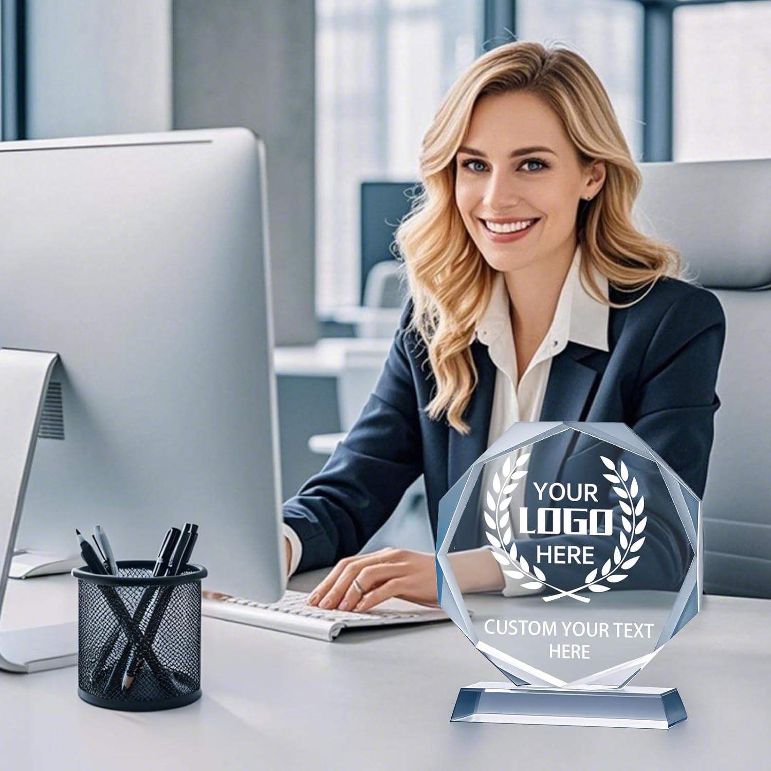 Personalized Crystal Trophy Award | Engraved Plaques for Employee Appreciation & Retirement Gifts