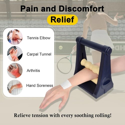 Forearm Massager by [Brand Name] - Foam Arm & Hand Roller with 3 Pressure Levels | Ideal for Carpal Tunnel & Tennis Elbow Relief