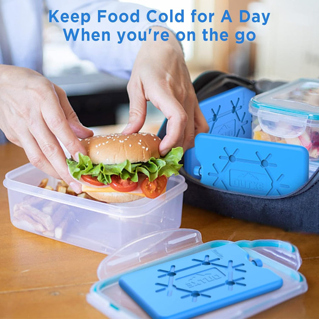 OUTXE Ice Packs - Reusable Ultra-Thin Freezer Packs for Lunch Boxes | Keep Food Fresh & Cold