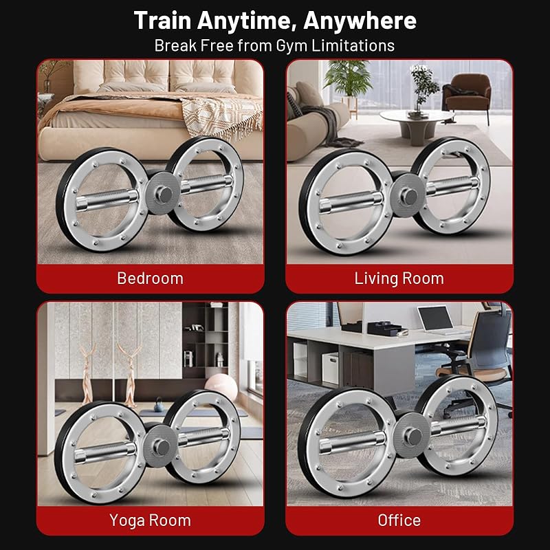BeSokar Arm Training Wheel - Black & White, 360° Spinning Arm & Forearm Trainer, Adjustable 12 lb
