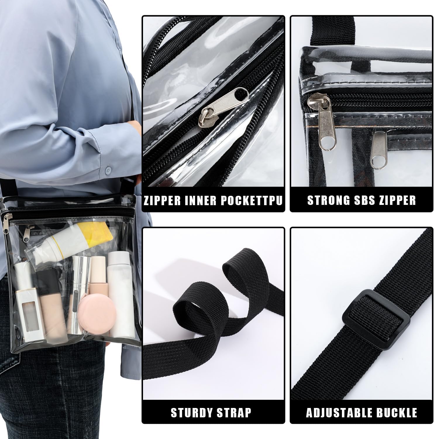 Skiennix Clear Stadium Bag - Durable Transparent Tote for Women | Perfect for Events