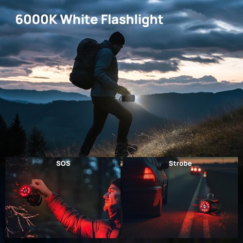 Consciot LED Camping Lantern - 2 Pack USB-C Rechargeable & Battery Powered | Emergency Light with Magnetic Base, Black