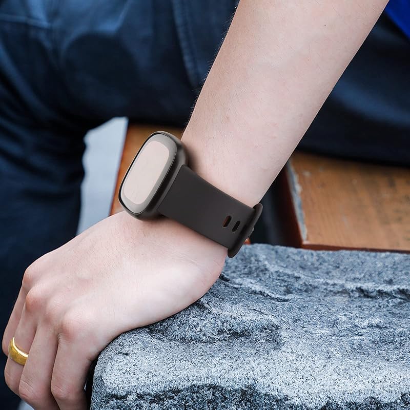 6 Pack Fitbit Versa 4/3 Sense 2 Smartwatch Bands — Soft Elastomer Replacement Straps, 6 Colors (Small & Large) - Tobfit