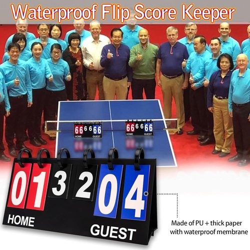Flip Scoreboard - Portable Tabletop Score Keeper for Football, Basketball, Tennis | 6-Digit Outdoor Scoreboard