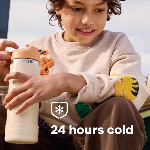 Hydro Flask Kids Water Bottle - Insulated Stainless Steel with Straw Cap | 18 Oz in Dahlia