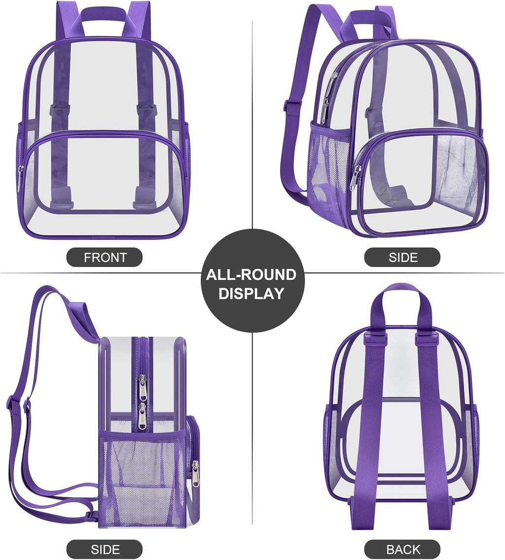 USPECLARE Clear Backpack - Stadium-Approved Small Clear Bag for Concerts, Sports & Travel (11.5"x9.5"x6")