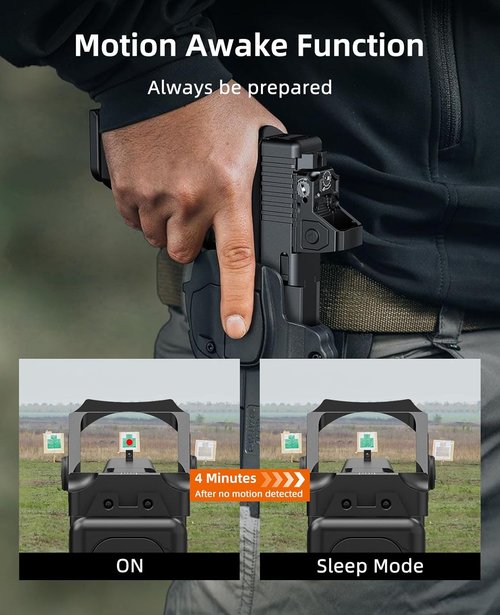 EZshoot Full-Sized Red/Green Dot Optic - 2MOA Dot with 12 Brightness Settings | Compatible with RMR & Picatinny
