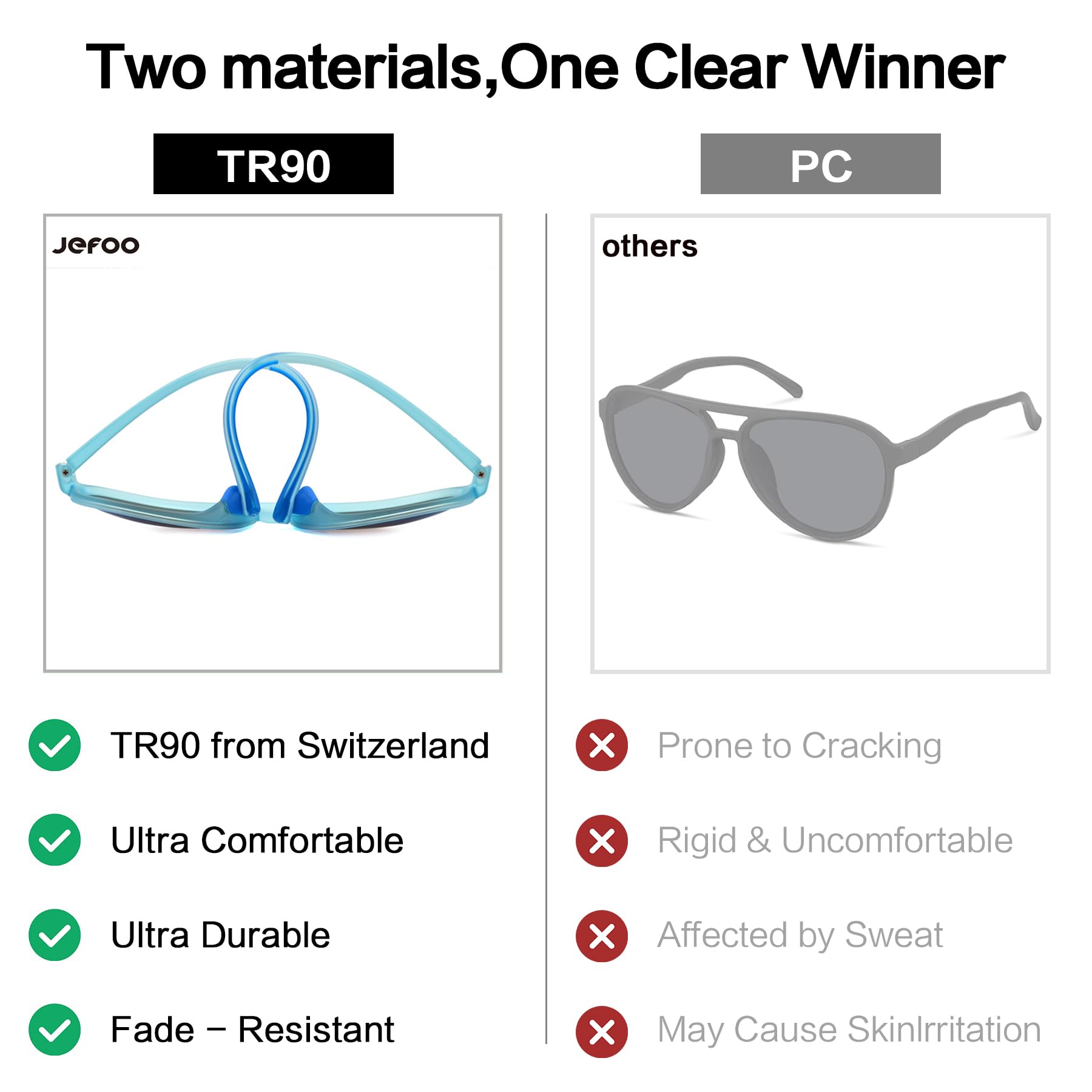 Jefoo Polarized Aviator Sunglasses for Women Men Retro Trendy Sports Sunglasses for Outdoor UV400 Protection