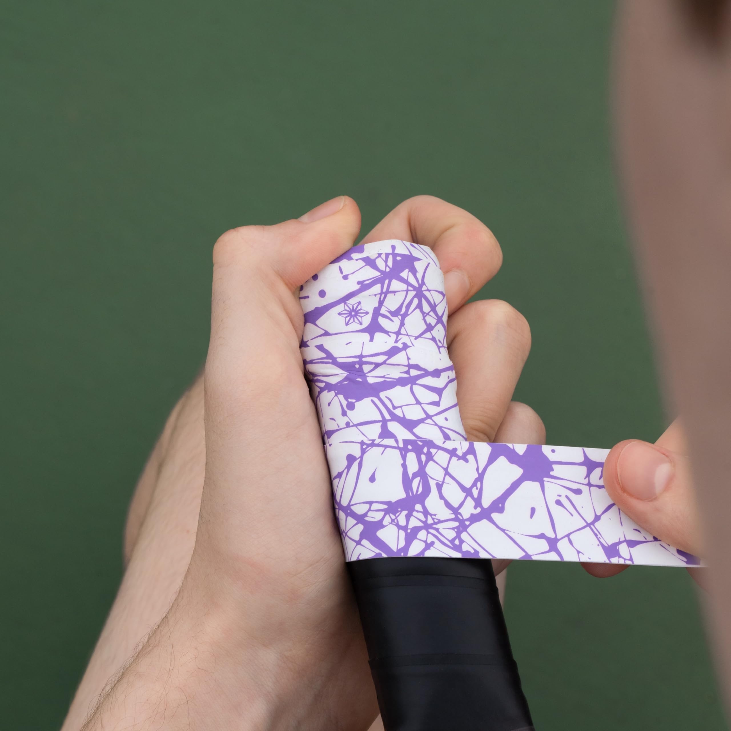 Supacaz Super Sticky Kush Neon Purple Splat Pickleball Overgrip - Tacky Pickleball Paddle Grip Tape Wrap - Pickle Ball Anti-Sweat Overwrap - 3pk