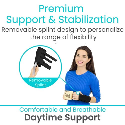 Vive Carpal Tunnel Wrist Brace with Splint for Left or Right Hand - Adjustable Night Wrist Support Splint Immobilizer for Men & Women - Cockup Brace for Arthritis, Tendonitis, Sprain, Injuries & Pain