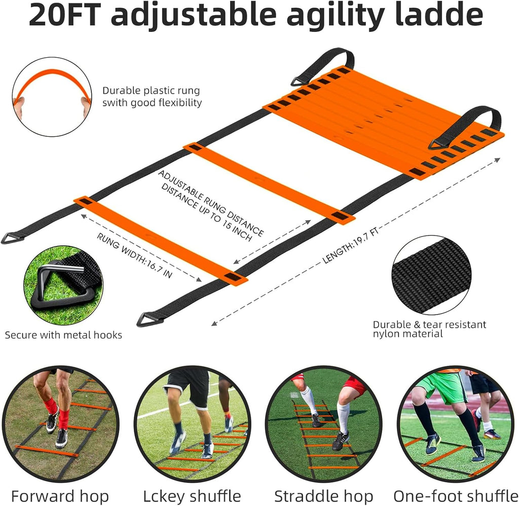 Skiennix Soccer Goal - 6x4ft Portable Pop-Up Soccer Net Set with Ball, Ladder & Cones for Backyard Training