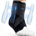 Ankle Brace for Sprained Ankle, Ankle Brace for Women Men Adjustable & Air Fabric Cool With 2 Removable Side Splints, Ankle Stabilizer for Basketball, Volleyball, Sports, Injury Recovery (Medium)