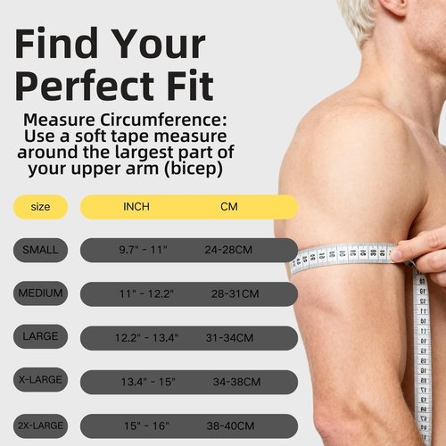 JIQUD Bicep Compression Sleeve, Copper-Infused Bicep Tendonitis Brace & Tricep Tendonitis Sleeve for Pain Relief Recovery,3D Knit Upper Arm Support for Men & Women