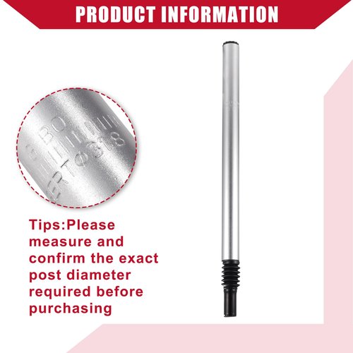 Hihaha Bicycle Seat Post / Inner Bike Seat for MTB Mountain Bike / Durable Aluminum Alloy Iron 31.8x500mm / 1Pcs Silver Tone