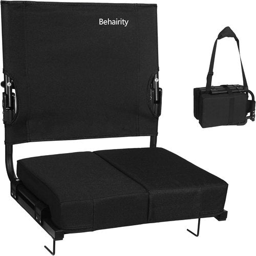 Behairity Portable Stadium Seat - Wide Padded Bleacher Chair with Back Support | Ideal for Sports Events