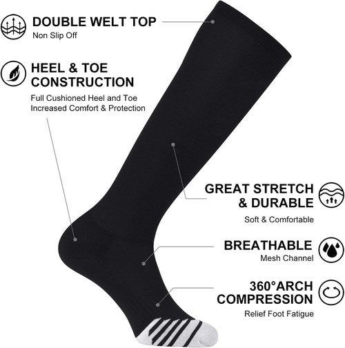 FITRELL Over-the-Calf Knee High Socks - 2/3 Pack Baseball, Soccer, Softball for Kids & Adults | Multiple Colors