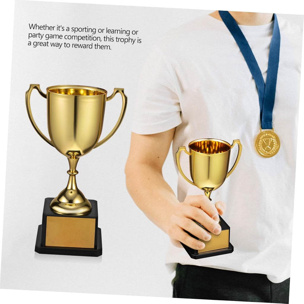 Veemoon Trophy Award - 7.5 Inch Plastic Trophy Cup for Party Favors & Competitions | Gold