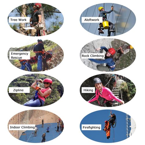 X XBEN Climbing Harness, Protect Waist Safety Harness Gear, Wider Half Body Harness for Roofing Fire Rescuing Rock Climbing Rappelling Tree Climb Red