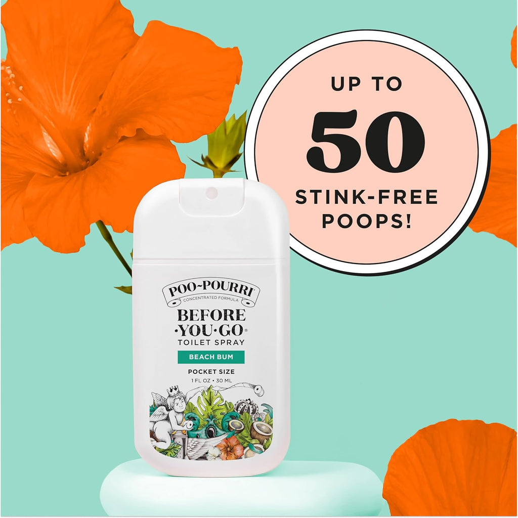 Poo-Pourri Pocket Toilet Spray - Travel Essential Odor Deodorizer | Beach Bum, 1 Fl Oz, TSA Approved