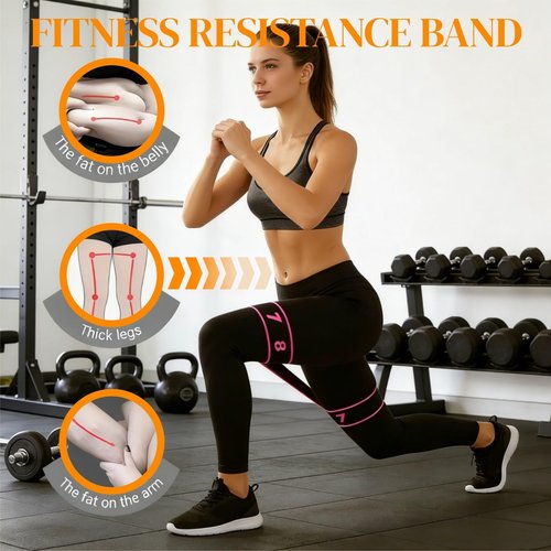 Fitness Resistance Band for Stretching and Yoga, Number Stretch Resistance Band with Clear Markings, 8-Section Elastic Training Bands (3Psc)