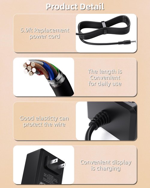 29.4V Replacement for Hoverboard Charger Compatible with GoTrax Edge Flash Remix Glide, SRX/SRX Mini/Pro/A6, G1 Glider, Nova, Ion, Fluxx FX3, Hoverfly E3, 24V/25.2V Battery, 5.5mm Barrel, 1.8m Cord