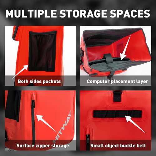 HITWAY 3 in 1 Bike Bag Waterproof Bike Pannier Bag 29L Large Capacity Bike Rack Bag Professional Cycling Accessories for Bicycles
