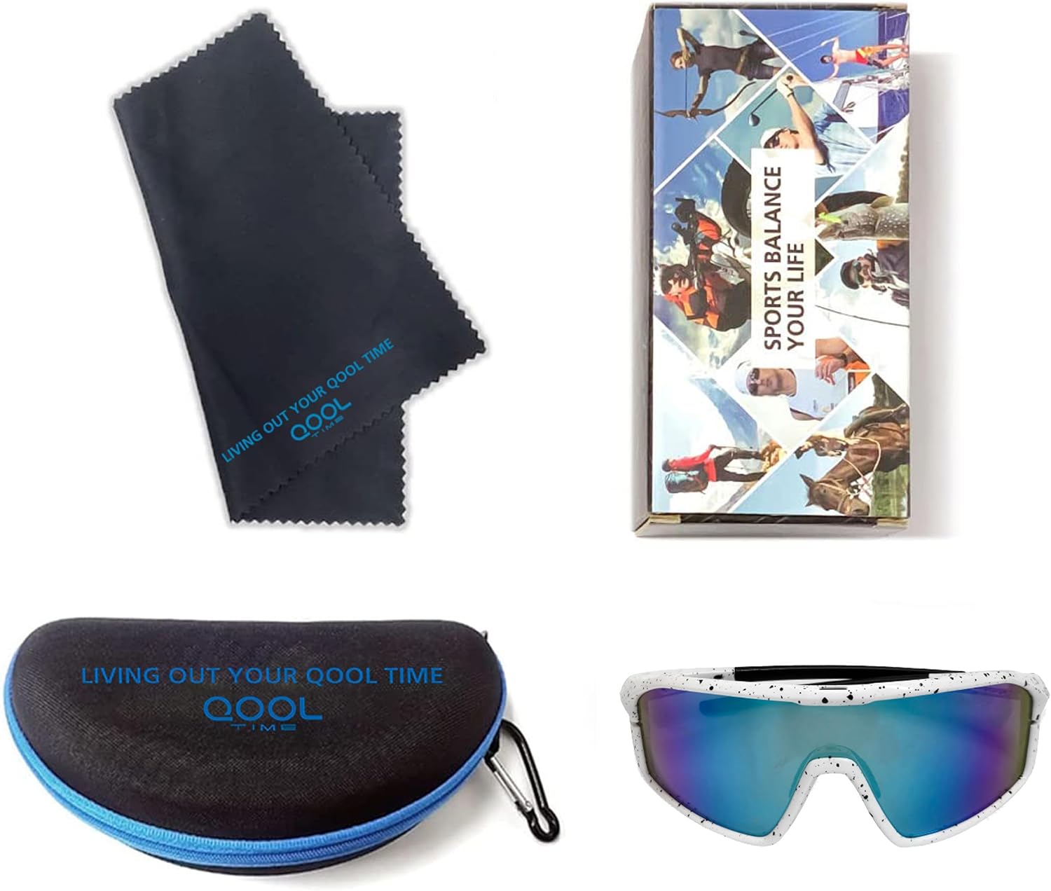 Qool Time Polarized Cycling Sunglasses - Ideal for Men & Women | Perfect for Golf, Running & Outdoor Sports