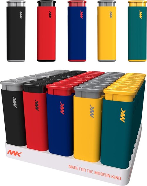 MK Lighter 50PCS Windproof Butane Candle Lighters - Refillable for BBQ, Camping & Outdoor Use