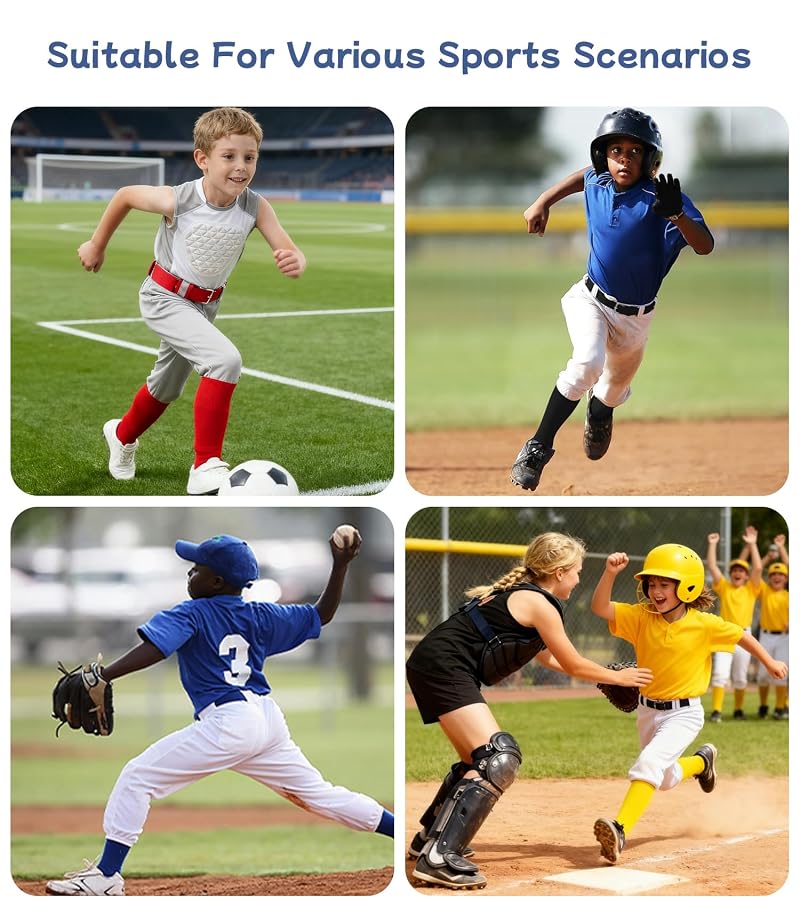 Toddler Baseball Socks 2 Pairs A-Baseball Style - Red 5-7 Years