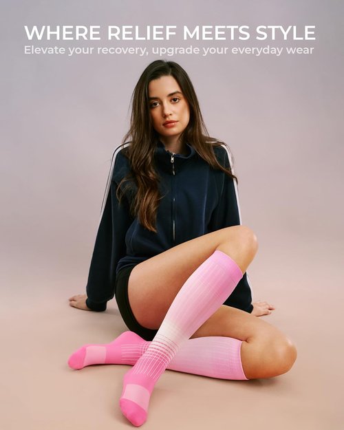 FITRELL Compression Socks - 15-20mmHg Circulation Support for Men & Women | 4 Pairs for Daily Wear