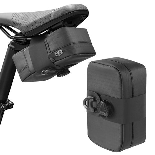 Road Bike Saddle Bag, Under Seat Bike Bag, Small Bike Storage Bag for Road Cycling, Quick Release Buckle, Waterproof PU Material